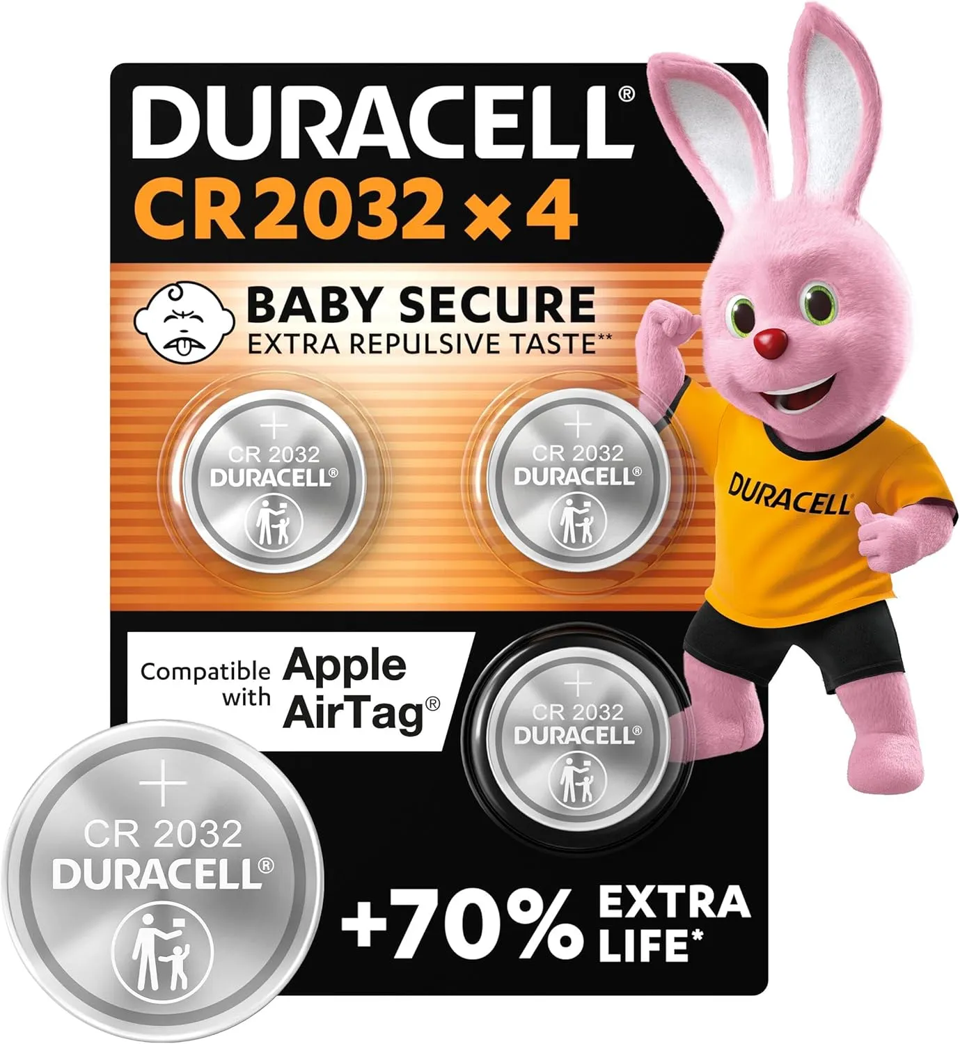 Pilas de botón Duracell CR2032 (pack de 4)