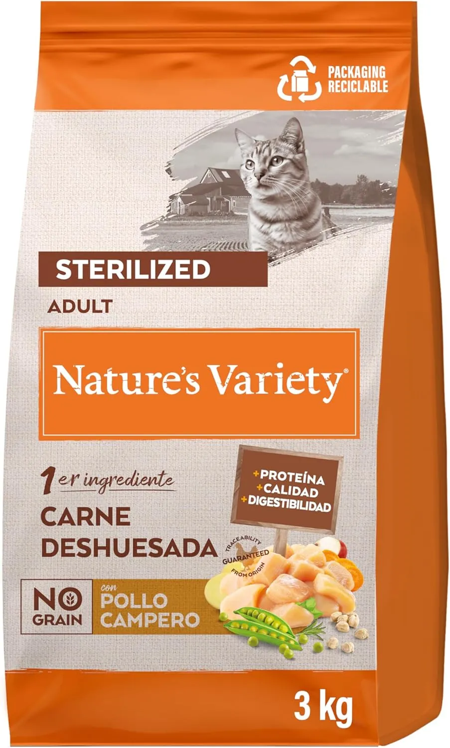 Pienso Nature's Variety Sterilized Pollo Sin Granos 3 kg