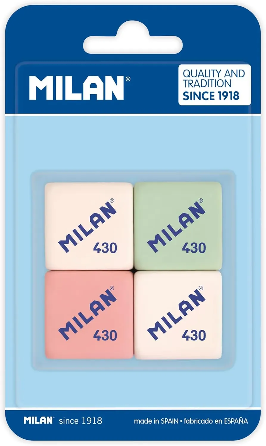 Gomas de borrar MILAN 430 pack de 4 unidades