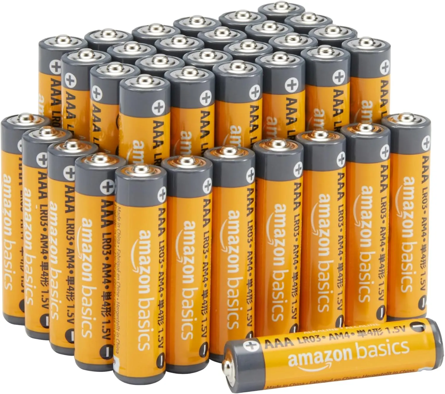 Pack 36 pilas AAA Amazon Basics alcalinas