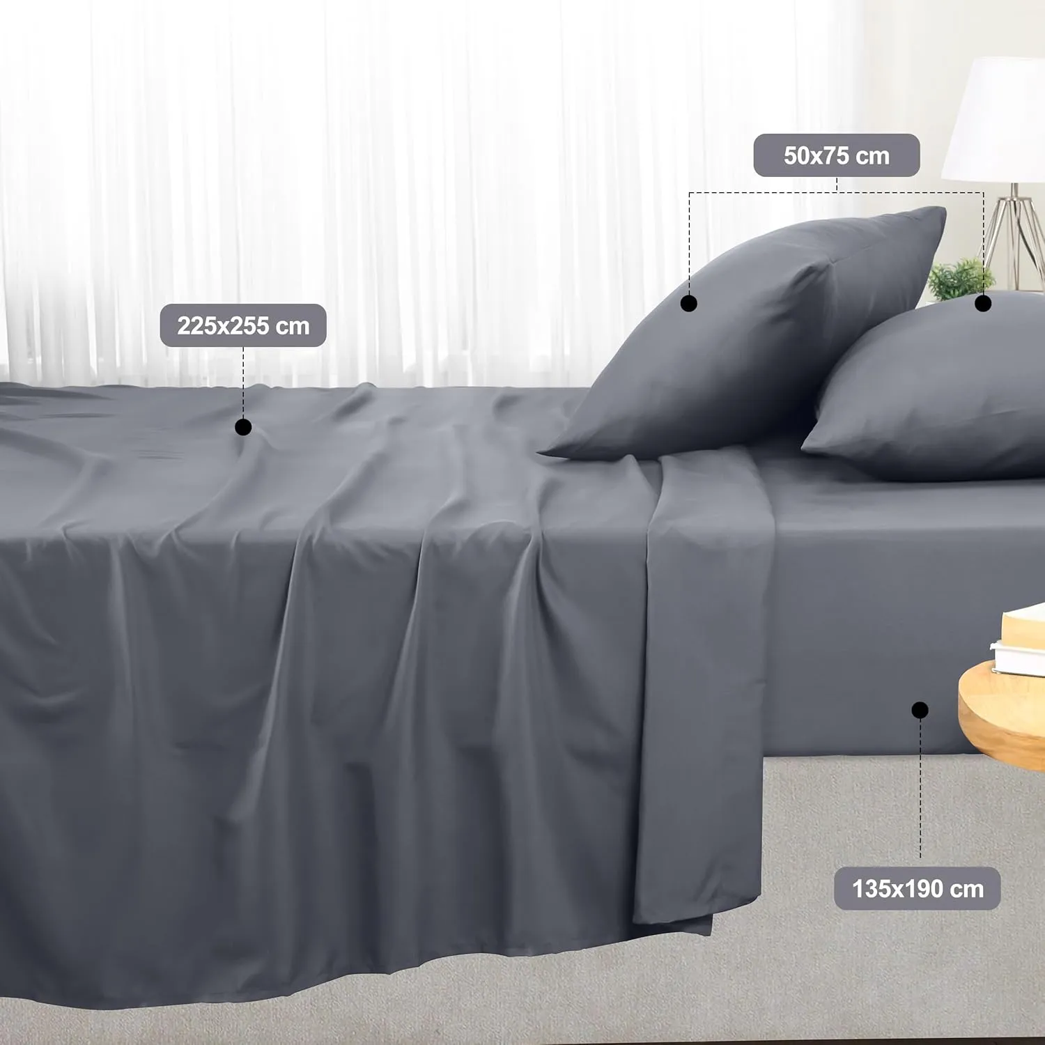 Juego de sábanas Utopia Bedding 4 piezas microfibra gris 135 cm: ventajas, pegas y veredicto final — imagen 2