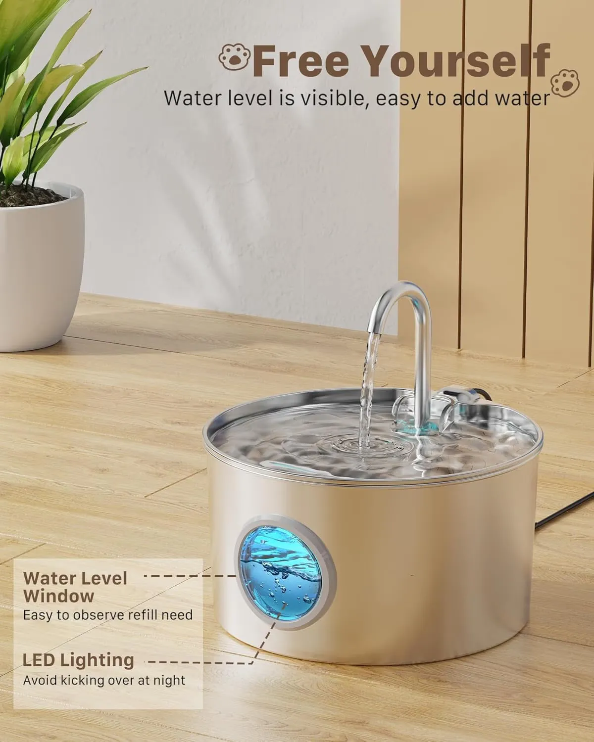 Fuente para gatos de acero inoxidable 2,2 L: ventajas, pegas y veredicto final — imagen 5