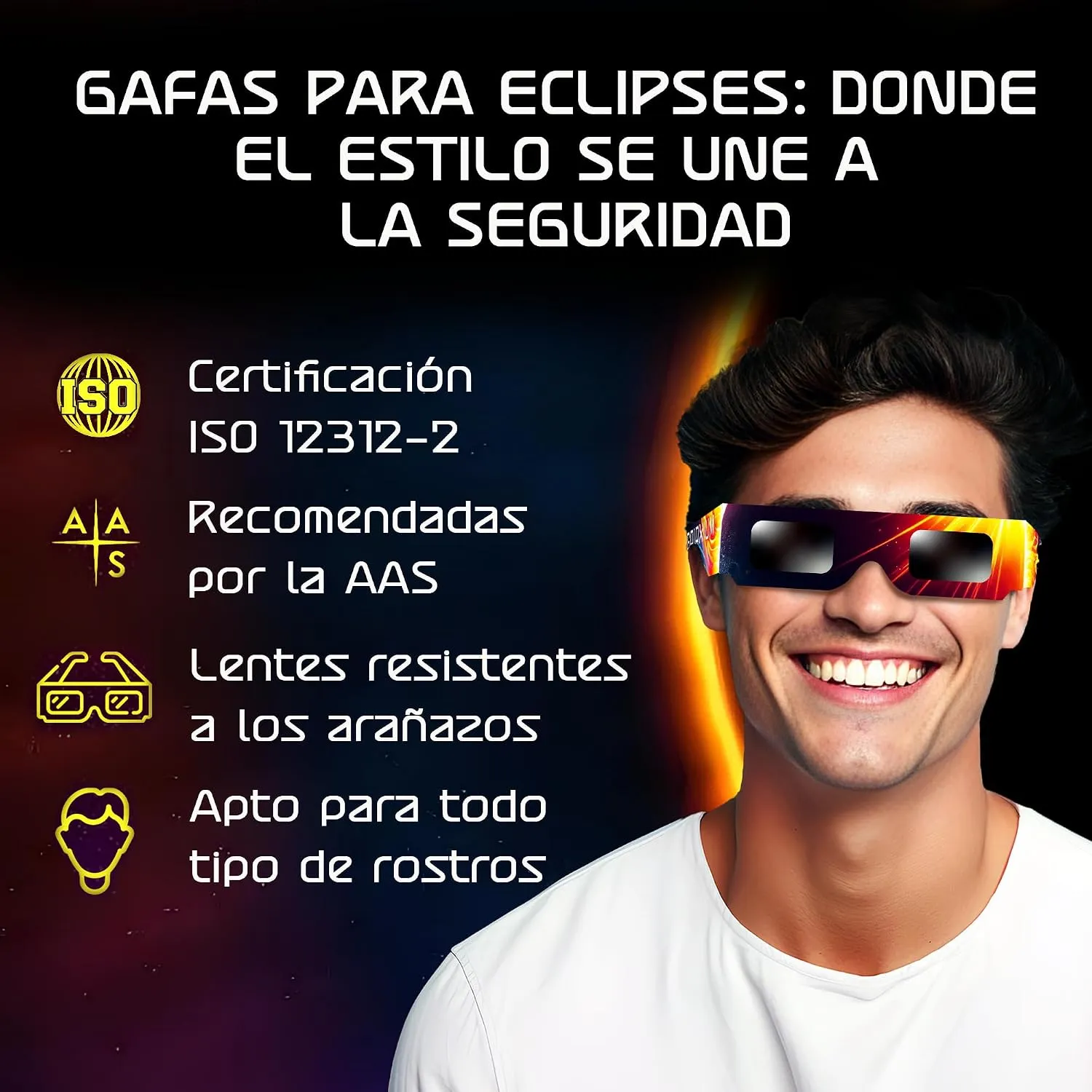 Gafas eclipse solar Galaxium homologadas ISO 12312-2: análisis y opinión (2026) — imagen 3