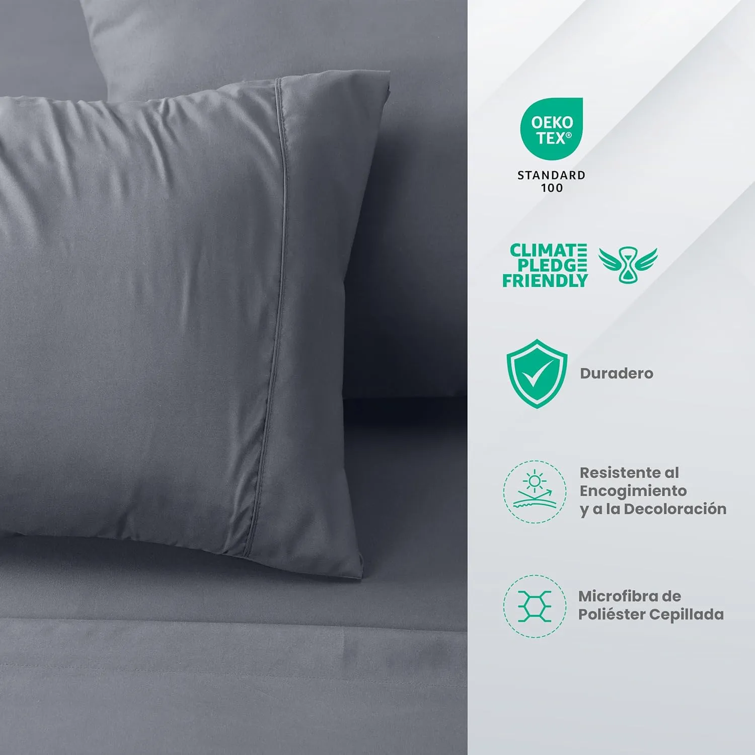 Juego de sábanas Utopia Bedding 4 piezas microfibra gris 135 cm: ventajas, pegas y veredicto final — imagen 4
